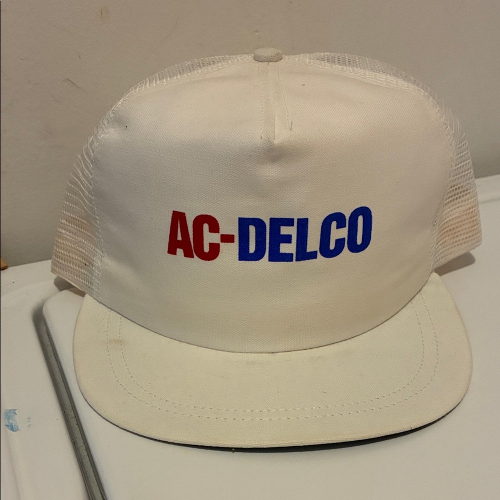 Vintage AC-Delco White Trucker Hat